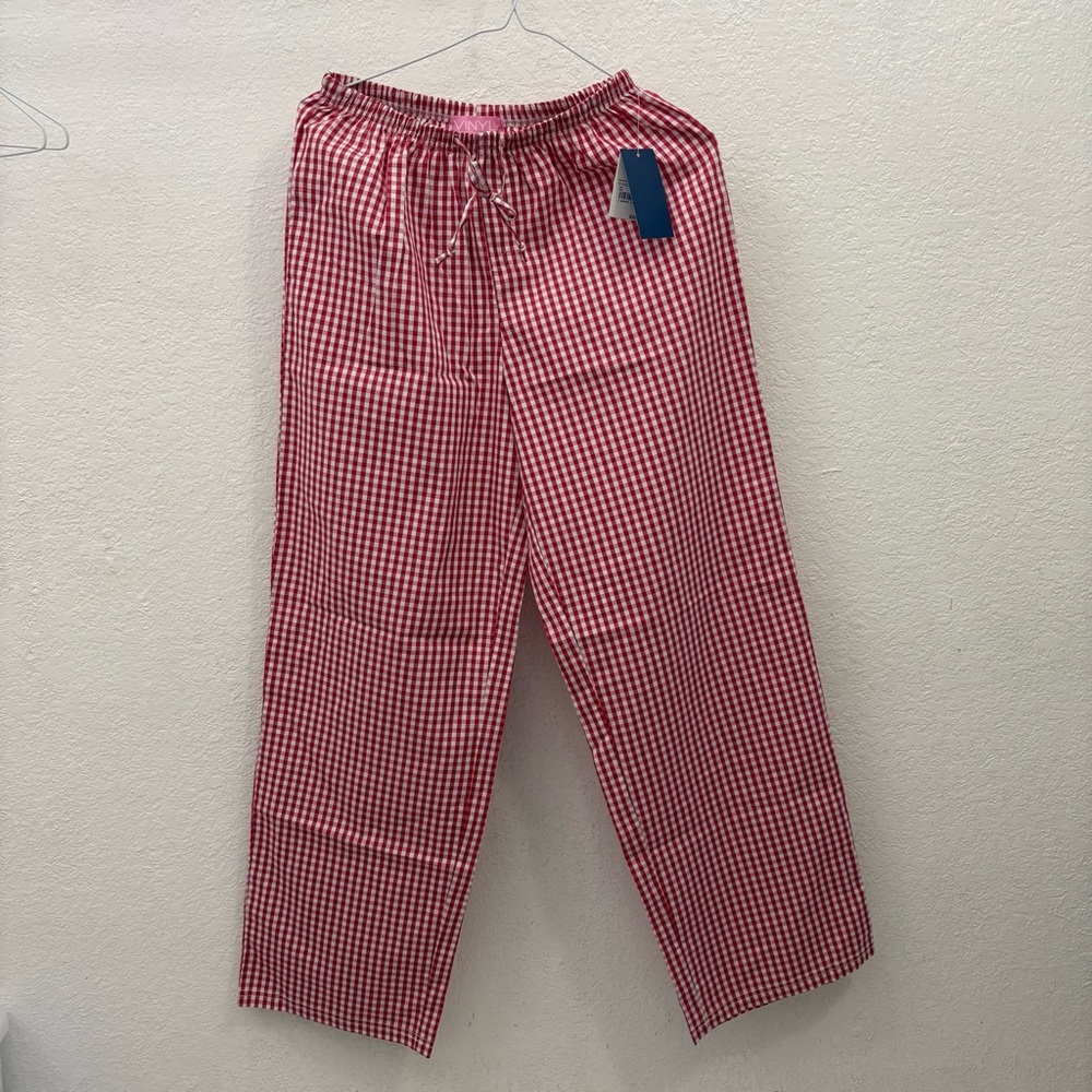 VINYL Threads Gingham Wide Leg Pants